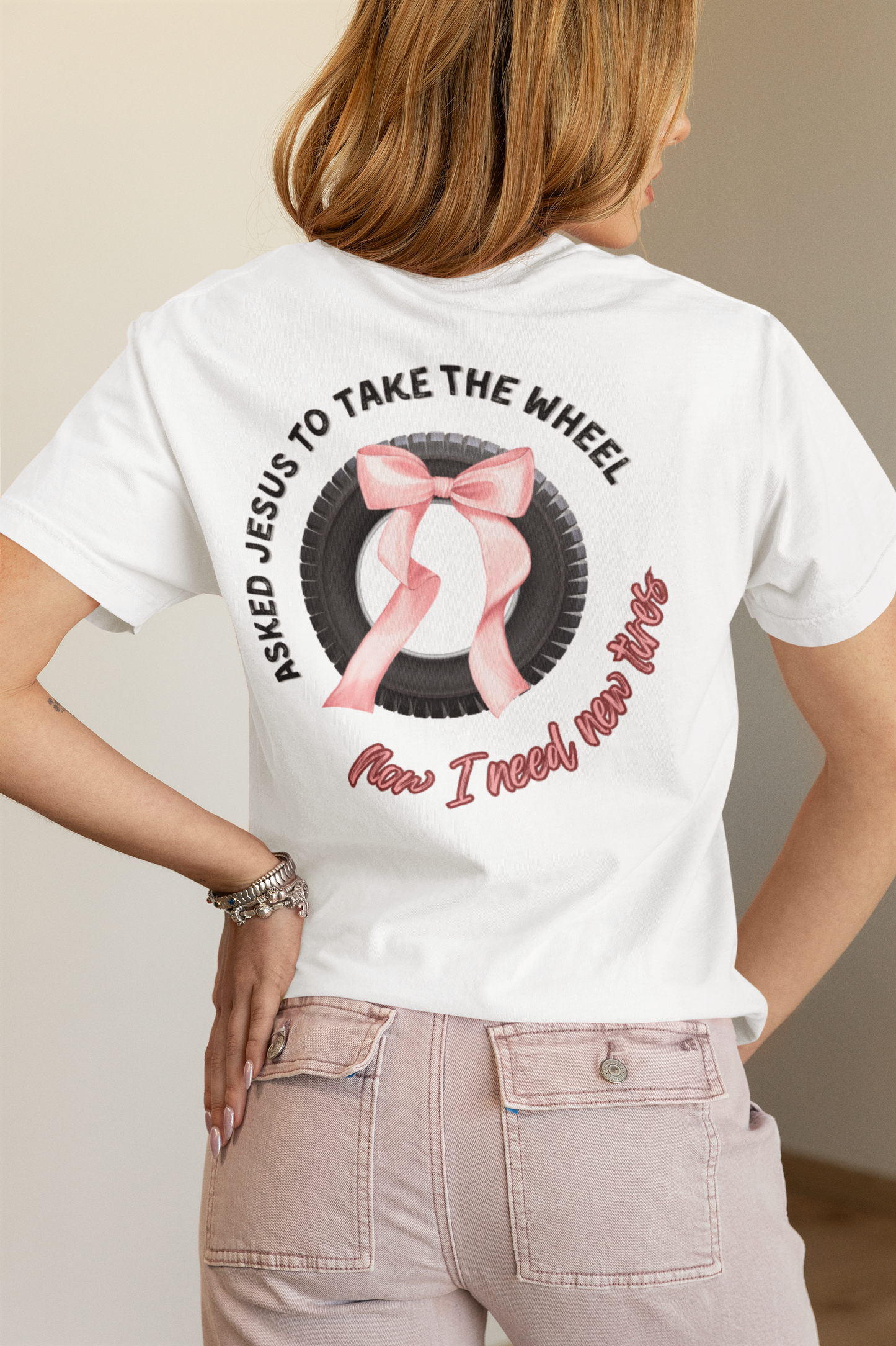 Asked Jesus to take the wheel T-shirt